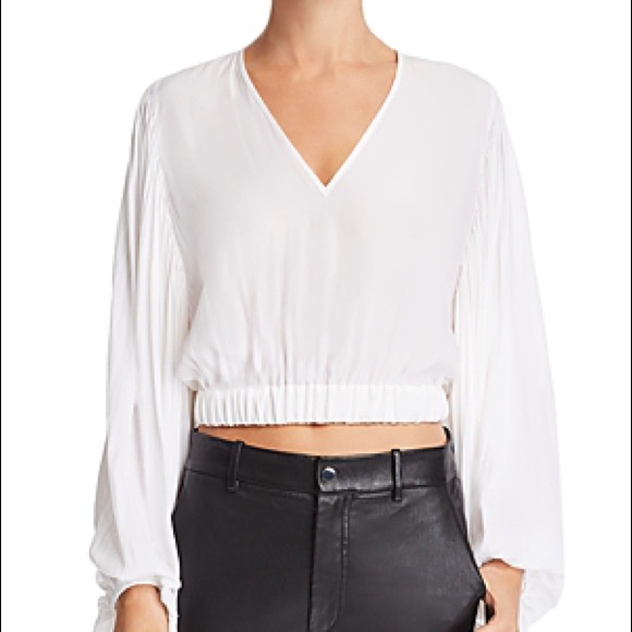 Ramy Brook Tops - Ramy Brook Ryann Balloon Sleeve Crop Top